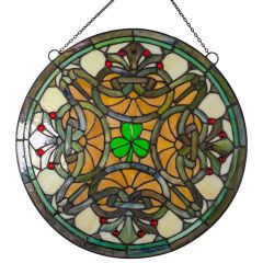 Shamrock Fleur-De-Lis Window