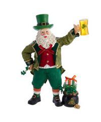 MUSICAL IRISH SANTA WITH A MUG