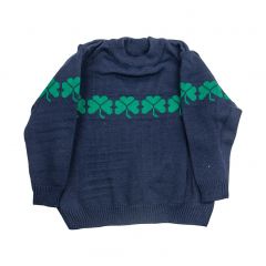 Crew Sweater with Shamrocks Navy