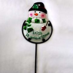 Irish It Would Snow Garden Stake