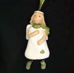 Whimsy Shamrock Angel Ornament