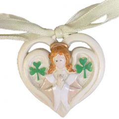 Angel and Nativity Heart Ornament Set