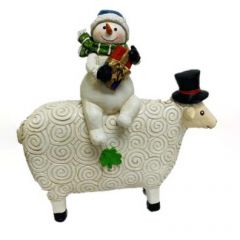 Snowman on his Sheep